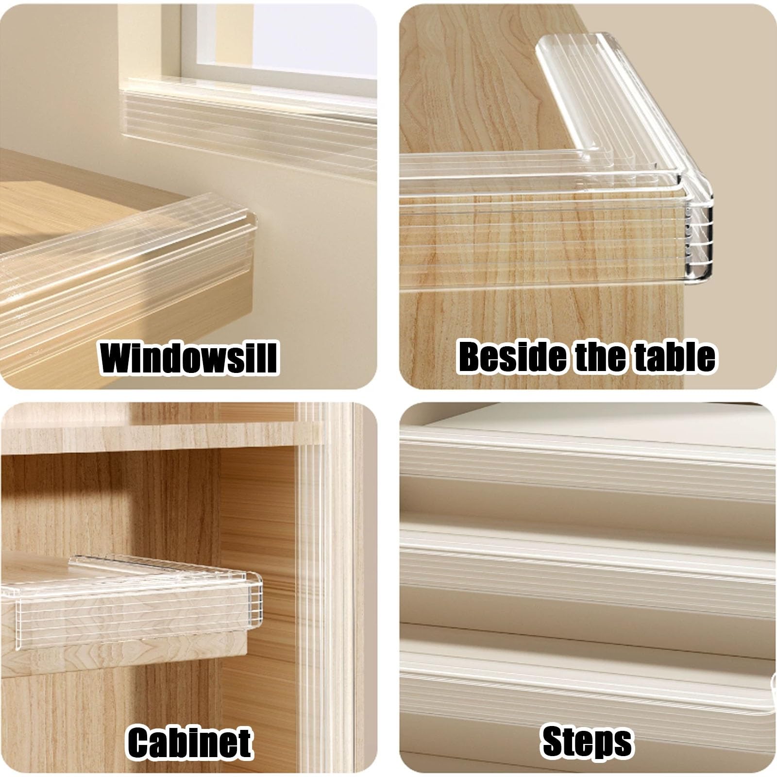 Protectores de Bordes Y Esquinas en Forma L (Espuma PVC) para Escritorios Muebles, Protecciones para Esquinas(34x34mm,500cm/196.9in)