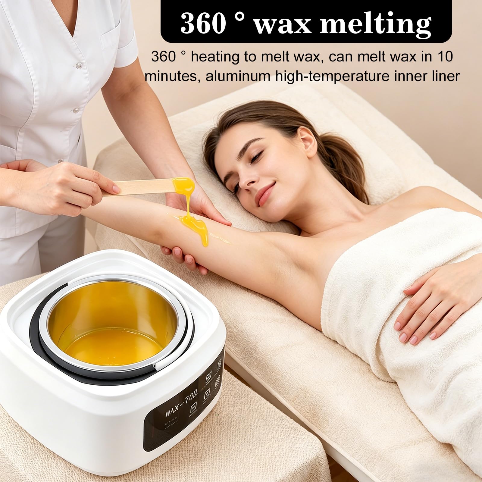 500 ML Wachswärmer, Waxing Set, Warmwachs Haarentfernung, Wax Maschine Wachswärme, Automatische Temperaturregelung, Haarentfernungs-Wachserhitzer, Wachsschmelzmaschine für Frauen Männer