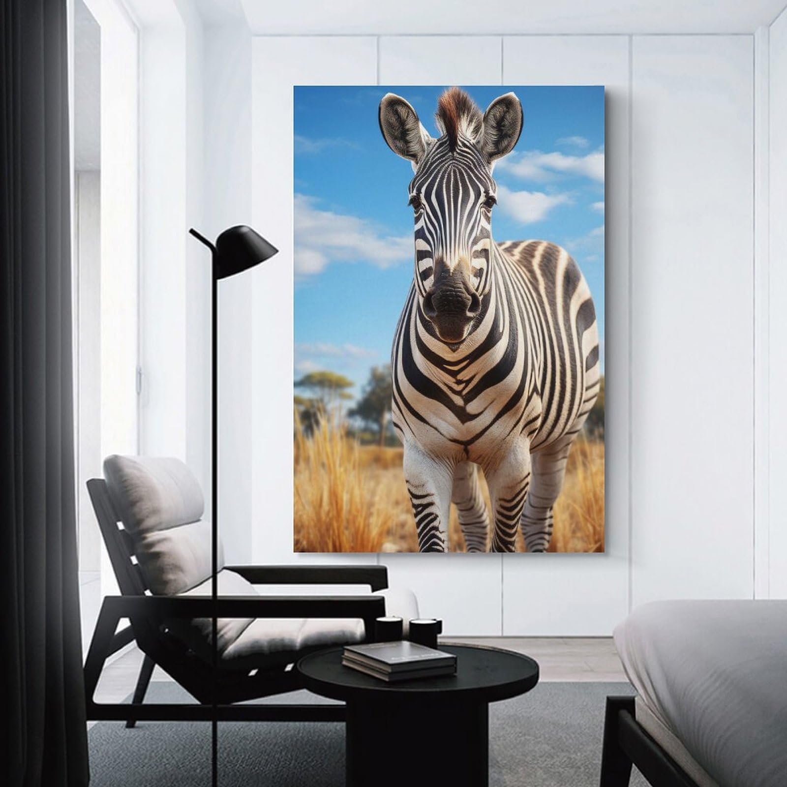 Junmoney Canvas Wall Art Zebra, 20x30inch(50x75cm), for New Homes, Bedrooms Or Workspaces, Canvas Artwork with Gifting Potential