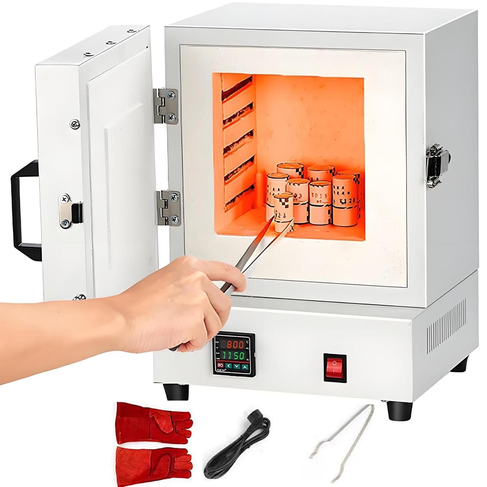 Brennofen FüR Keramik/Metallschmelzen Zu Hause,Schmelzofen FüR Keramik,Hochtemperatur 1150°C (2102°F),Schmelzofensteuerung,FüR Schmuckherstellung,Wachsguss,Tonkeramik-DIY