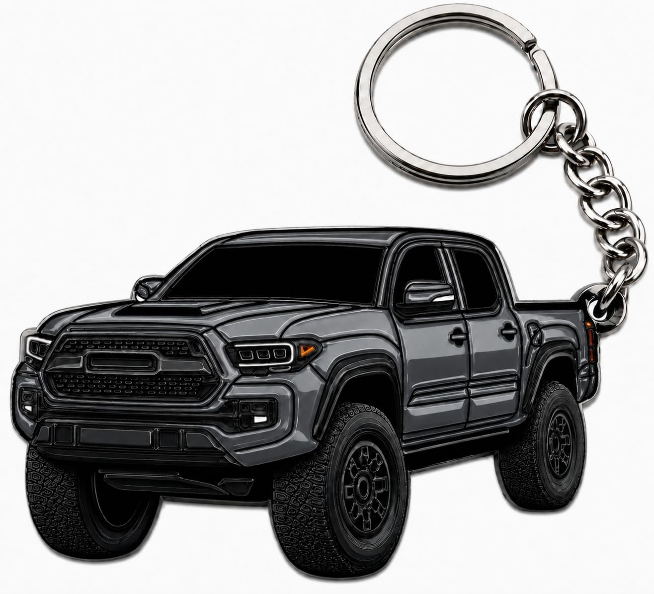 Tacoma Keychain - Tacoma Accessories 2016-2022 mods 2023 2024 Cool Key Chain Fob Cover 3rd gen Toy Truck Magnetic Gray