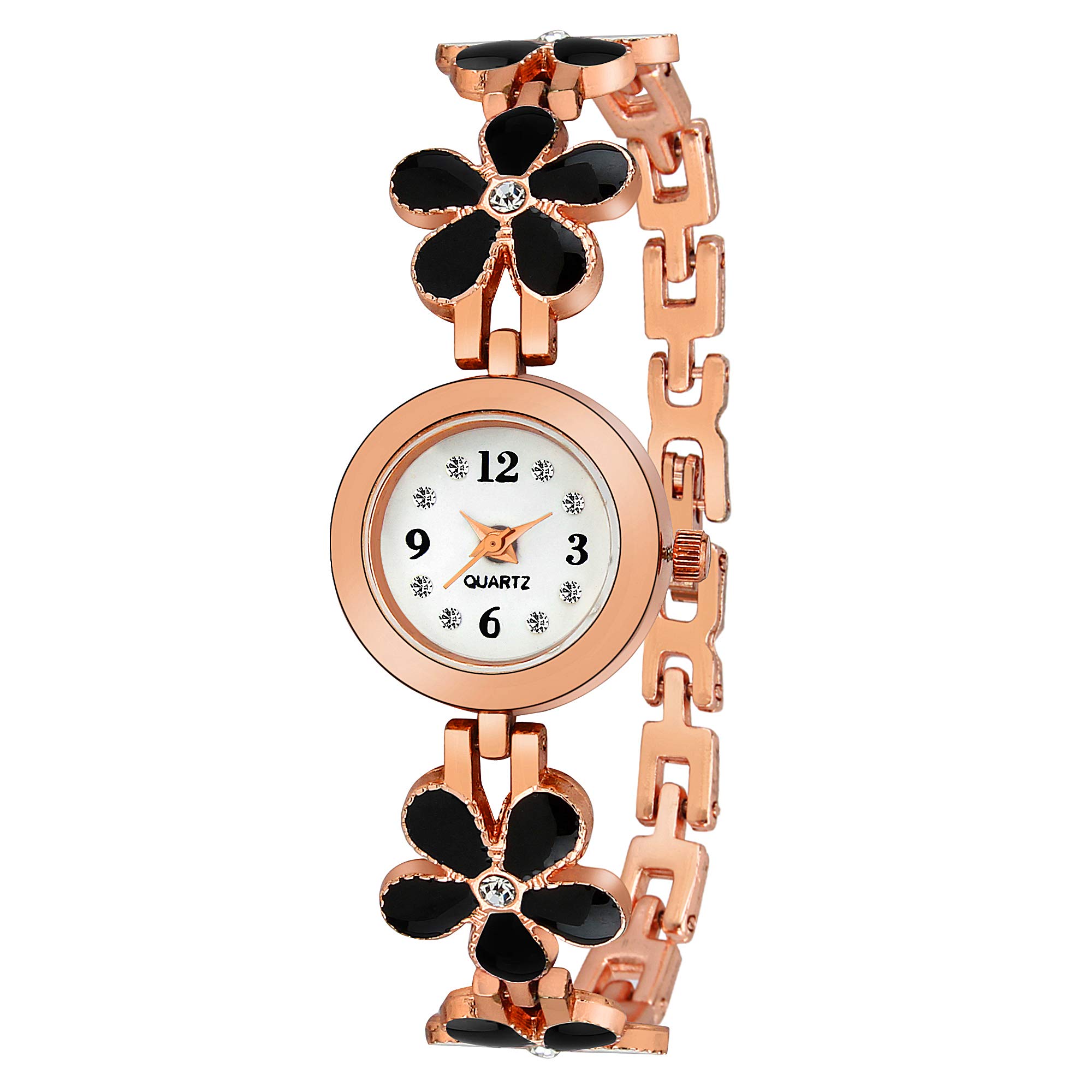 FROZIL Analogue White Dial Watch for Girls (Flower Black) (B01L93FBUK) Amazon Price History, Amazon Price Tracker