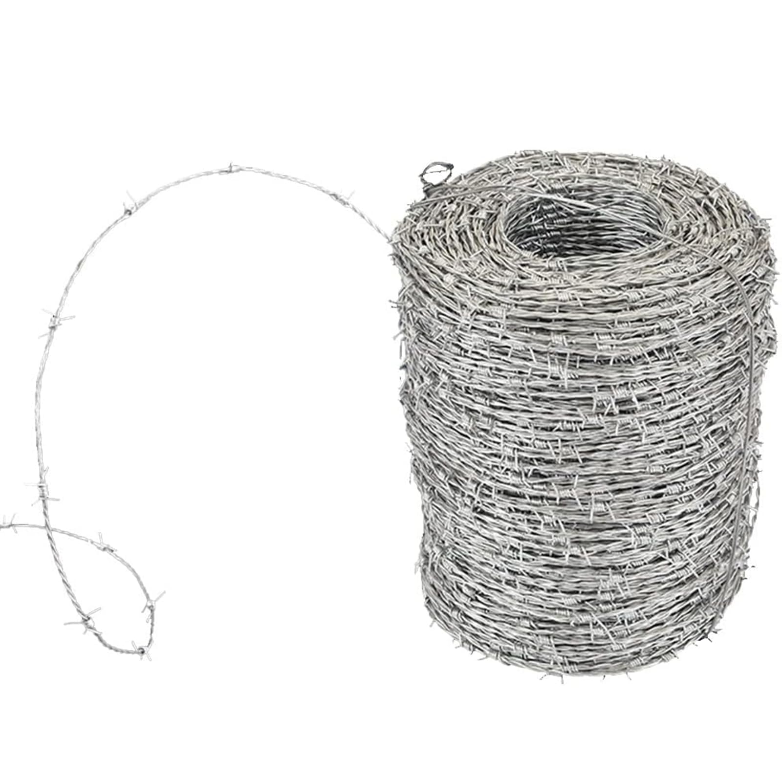Alambre de Espino Galvanizado en Caliente - Bobina para Cercas de Seguridad Rural - Doble Cadena Acero Resistente para Vallados Ganaderos/Almacenes,2.2mm,200m(656ft)
