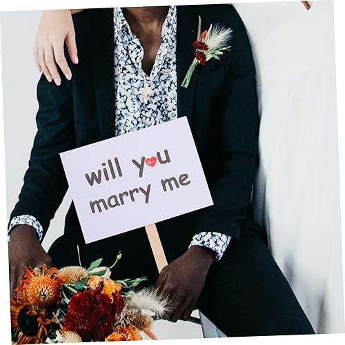 Miniatura 7 de STOBOK 10 pares de propuestas de accesorios de boda para parejas, letrero de boda, fotomatón de boda, tablero de boda, letreros de mano, regalos de