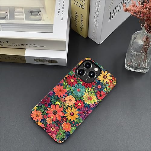 Miniatura 7 de Funda para iPhone 11 Pro Max, flores rojas coloridas 2 en 1, carcasa rígida + silicona, a prueba de golpes, protección contra caídas compatible con