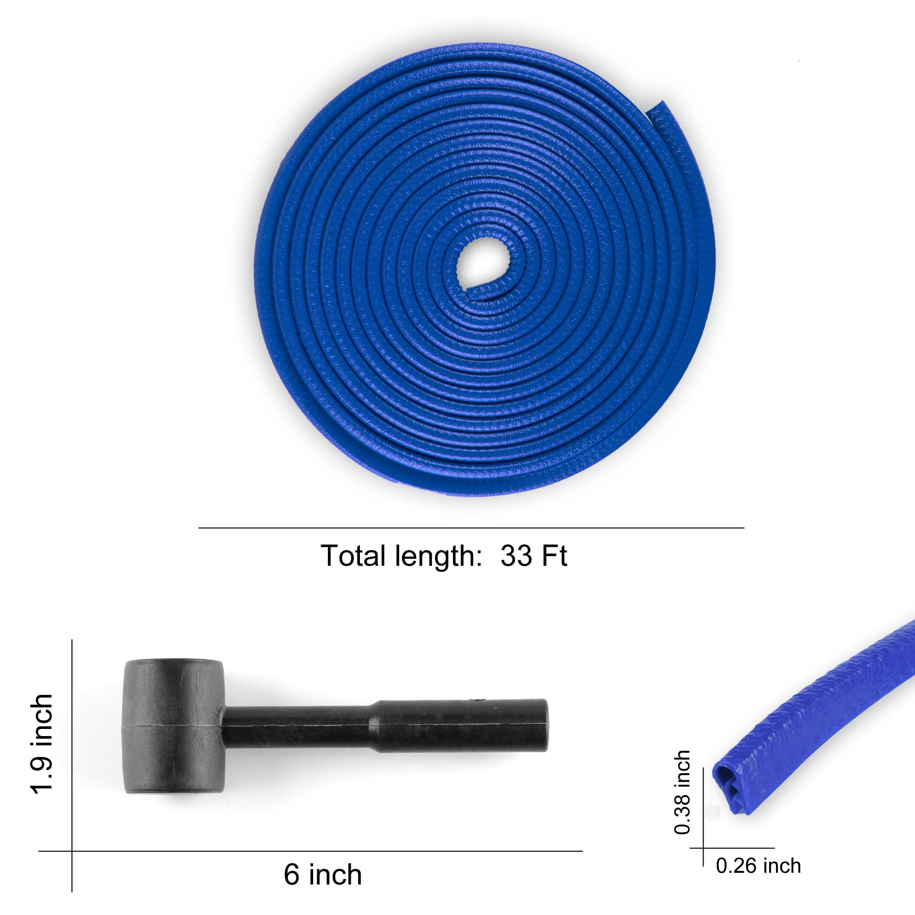 SINGARO 33Ft (10M) Car Door Edge Guard, No Glue Car Door Entry Guard Protective Strip, Rubber Edge Trim Car Door Protector, Applicable to Car, Truck, SUV and ATV, Car Exterior Accessories?Blue?