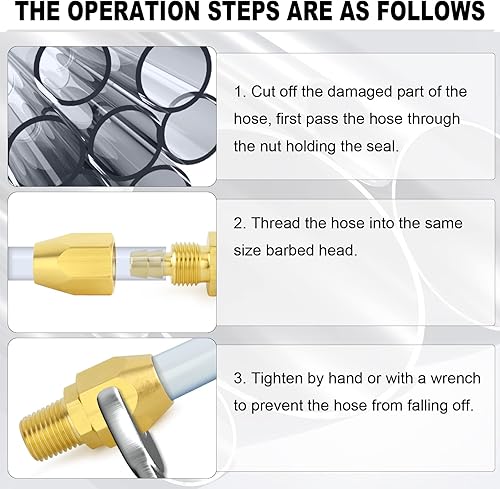 Miniatura 4 de ChillWaves Neumática de latón accesorio de repuesto reutilizable, accesorio de reparación de extremo de manguera, manguera de identificación de 38