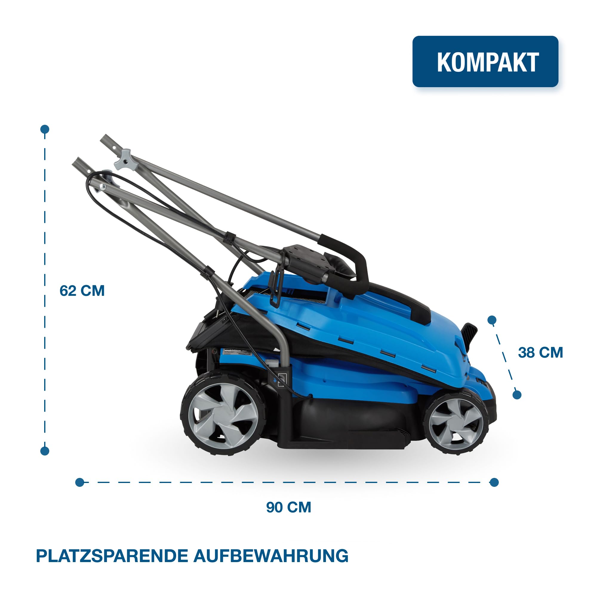 HYUNDAI Elektro-Rasenmäher LM3301E mit Mulchfunktion, Elektromäher, Mulcher, Mäher (33cm, 1300W, 35L Korb, 5-fache zentrale Höhenverstellung)
