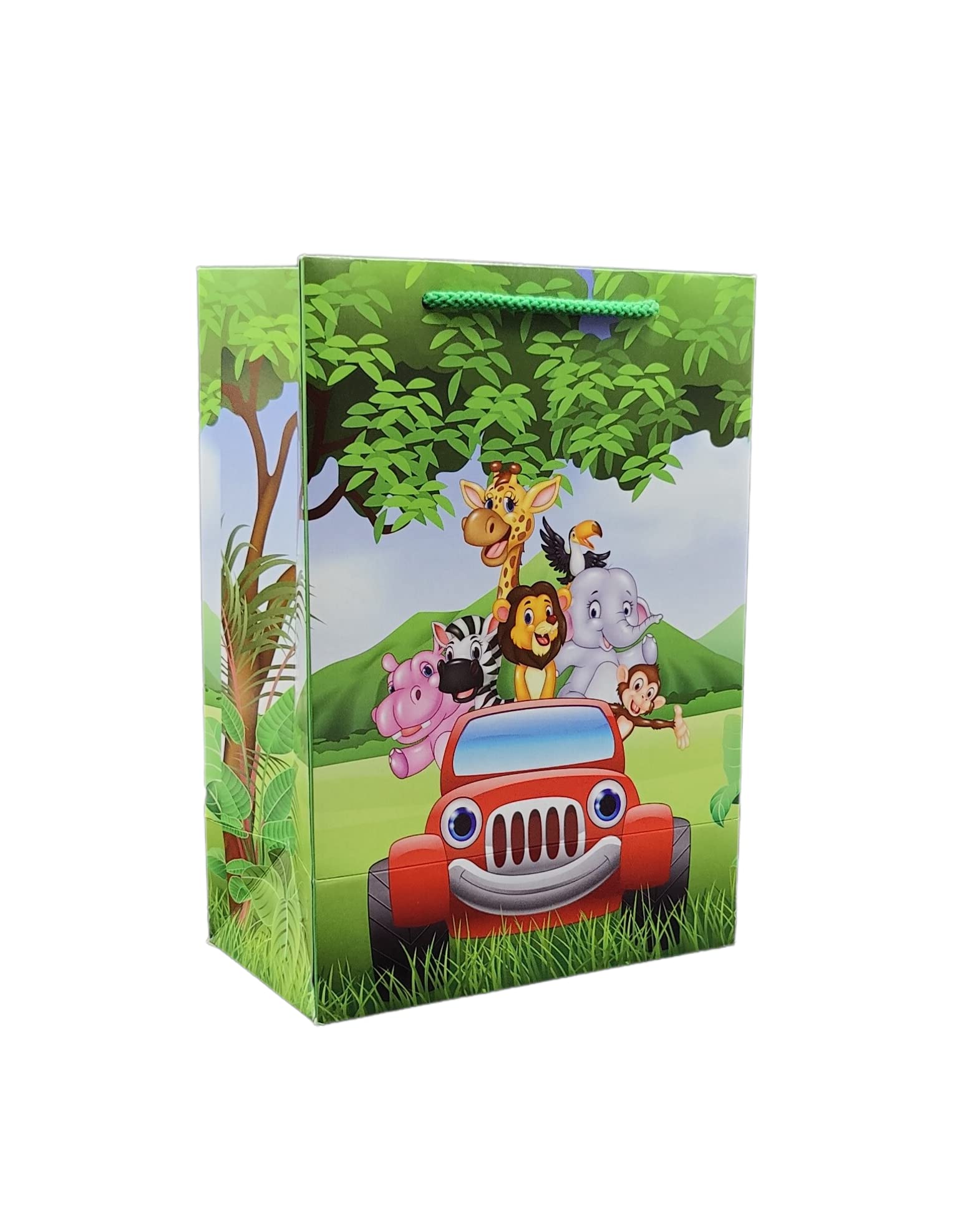 TASCHE Jungle Birthday Theme Bag Gift Bags For Gifting | Weddings | Birthday | Holiday Presents (Size 10 X 7 X 4 Inch | Pack Of 40) - Multicolor-image-17