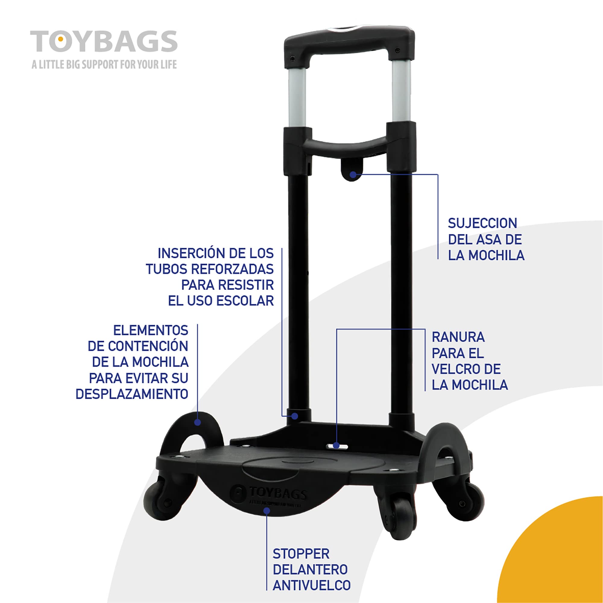 Mochila Escolar Fortnite + Carro Toybags con 4 Ruedas Giratorias - Doble Compartimento y Bolsillo Frontal - Carro con Protección Lateral y Stopper Frontal Anticaída - 44 x 30 x 20 cm