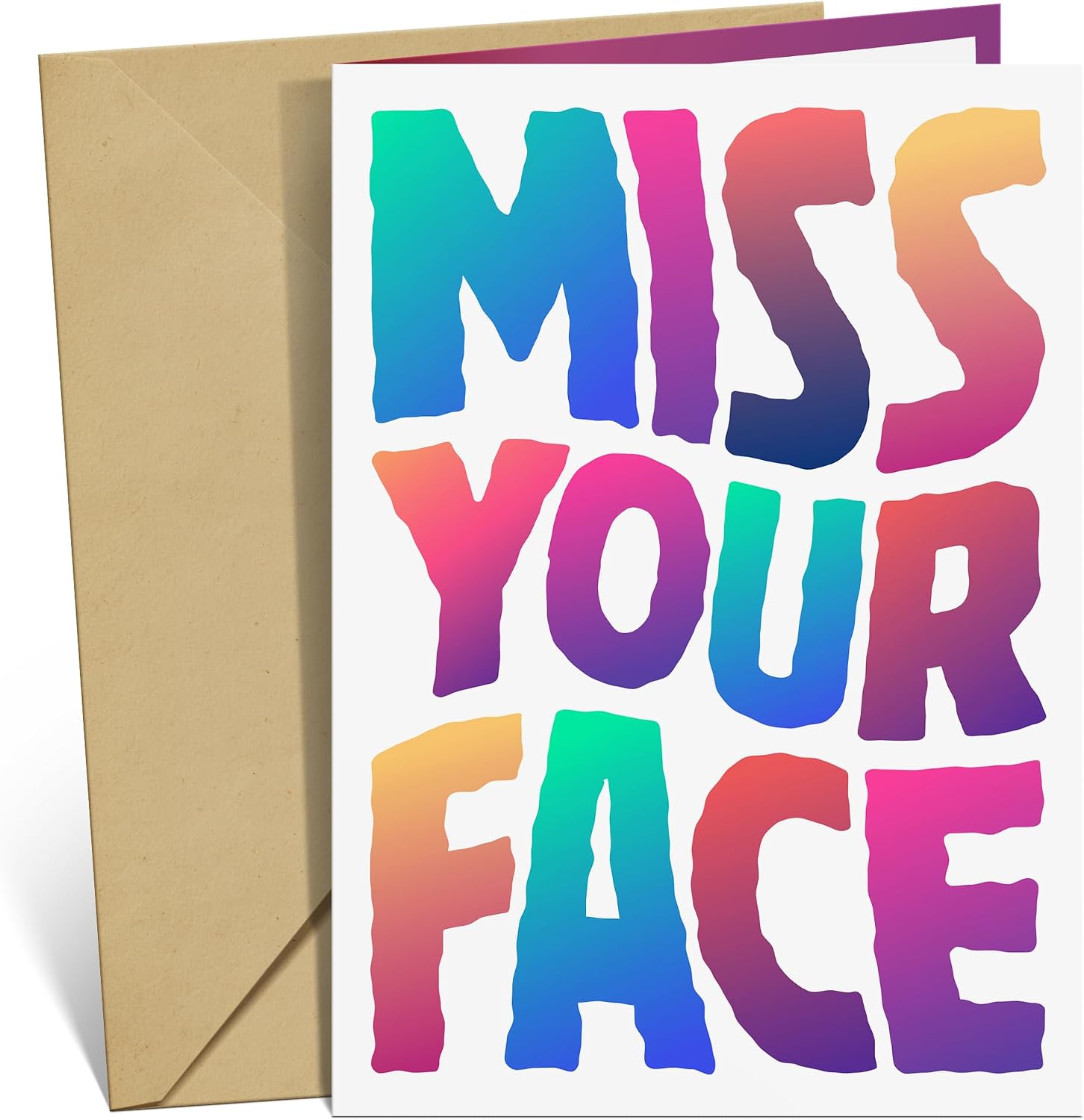 Miss Your Face Card for Women, Miss you Cards for man, with Envelope