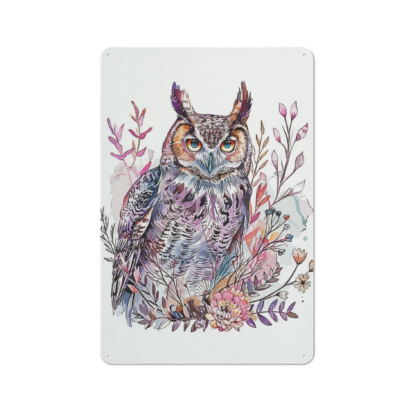 Junmoney Owl Minimalist Retro Tin Wall Plaque 30X20cm Featuring For Pub Or Café, New-Space Wall Decor For Pub Decor Enthusiasts
