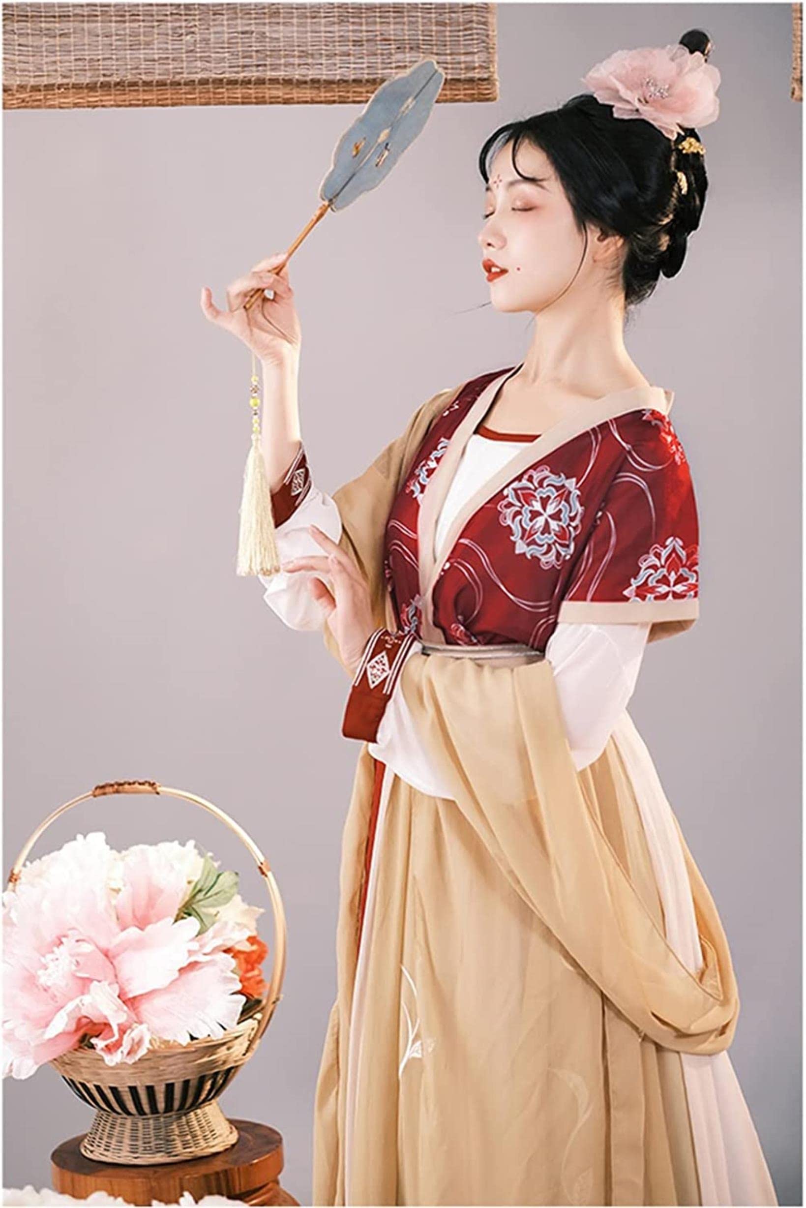 han-fu Chinki Starożytna wróżka han-fu Sukienka Kostium Festiwal Prezent Cosplay Gra na scenie Karnawał (Kolor: czerwony, rozmiar: duży)