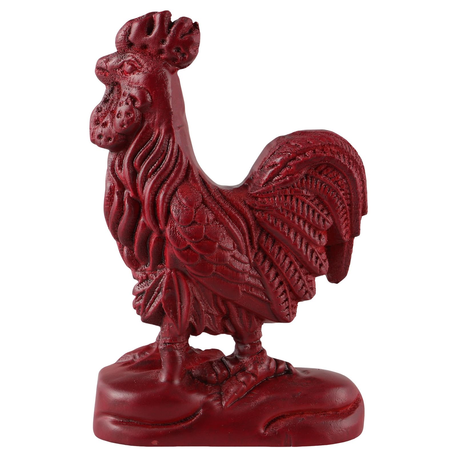 Figurine de coq en bois marron pour sublimer la décoration de votre maison