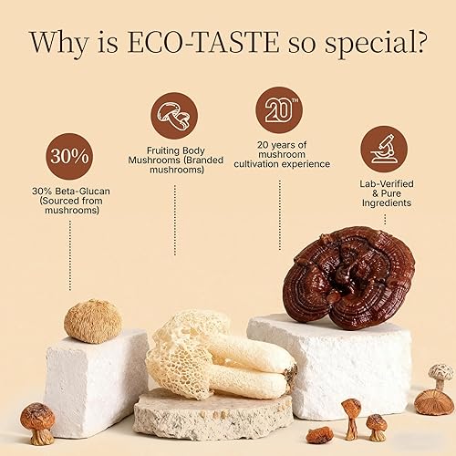Miniatura 7 de Café de hongos 14 en 1 con hongos cultivados en troncos  30% beta-glucanos verificado en laboratorio  60 porciones para la concentración y la salud
