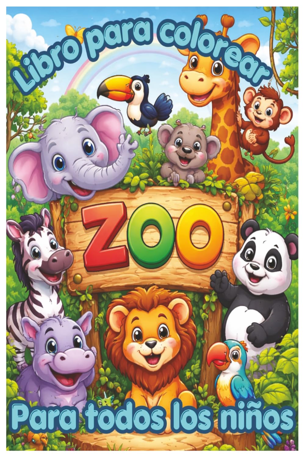 Libro de animales del zoologico para colorear para todos los niños