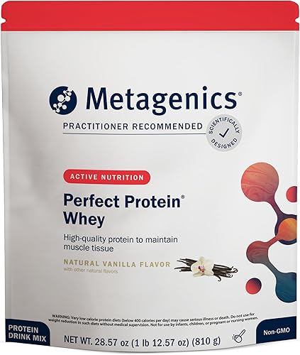 Metagenics Perfect Protein Whey  Sabor de chocolate natural, de alta calidad Cross-Flow microfiltrado de suero de leche aislado y proteína de suero