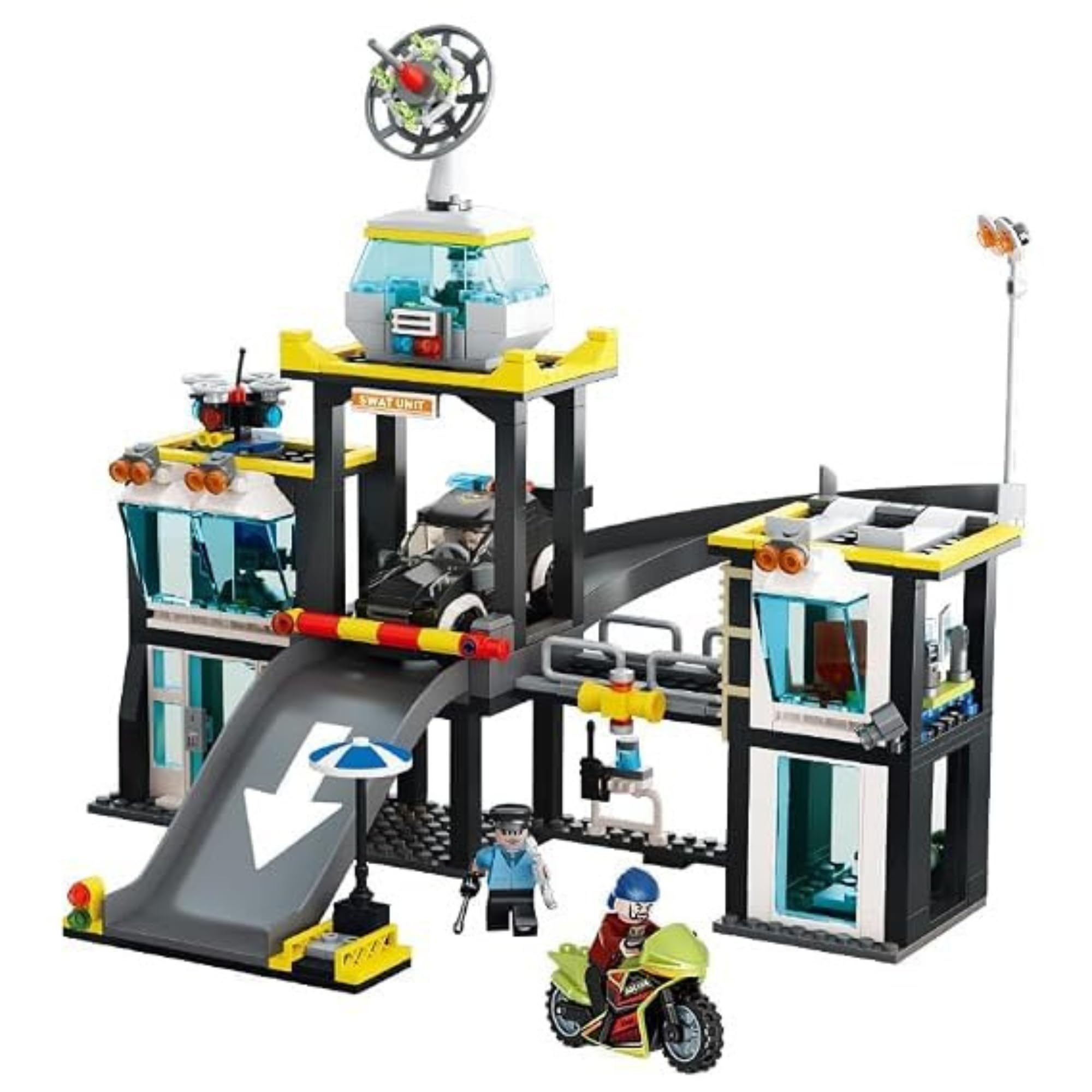 SKY LINE OCEAN SWAT Station Slider Building Block Set, 627+ PCS City Tactical Police Playset with Action Slider Feature, SWAT Vehicles & Accessories, STEM Construction | 5 Year Structural Warranty-image-16