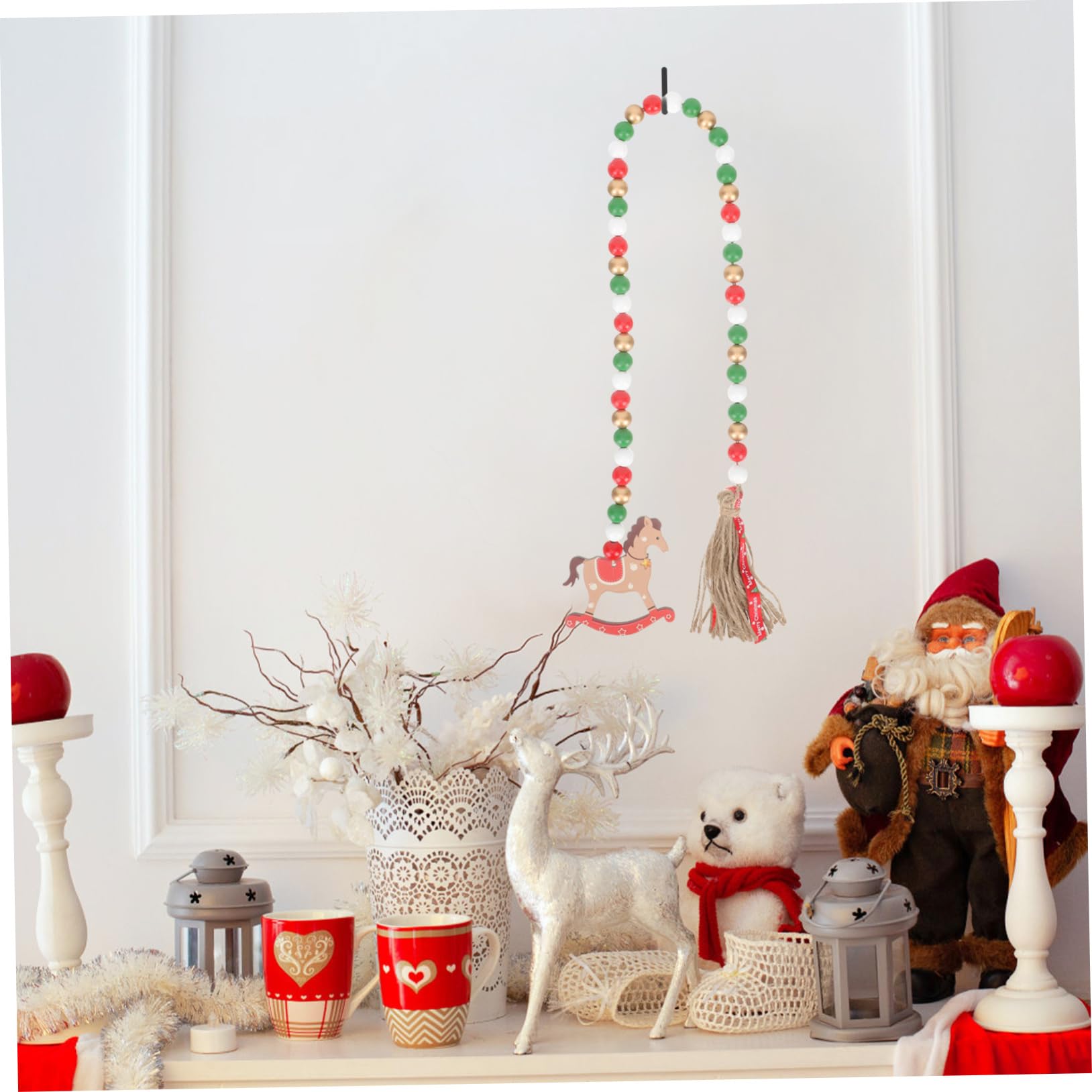 Alipis Lot De 5 Guirlandes De Perles en Bois pour Décoration De Noël