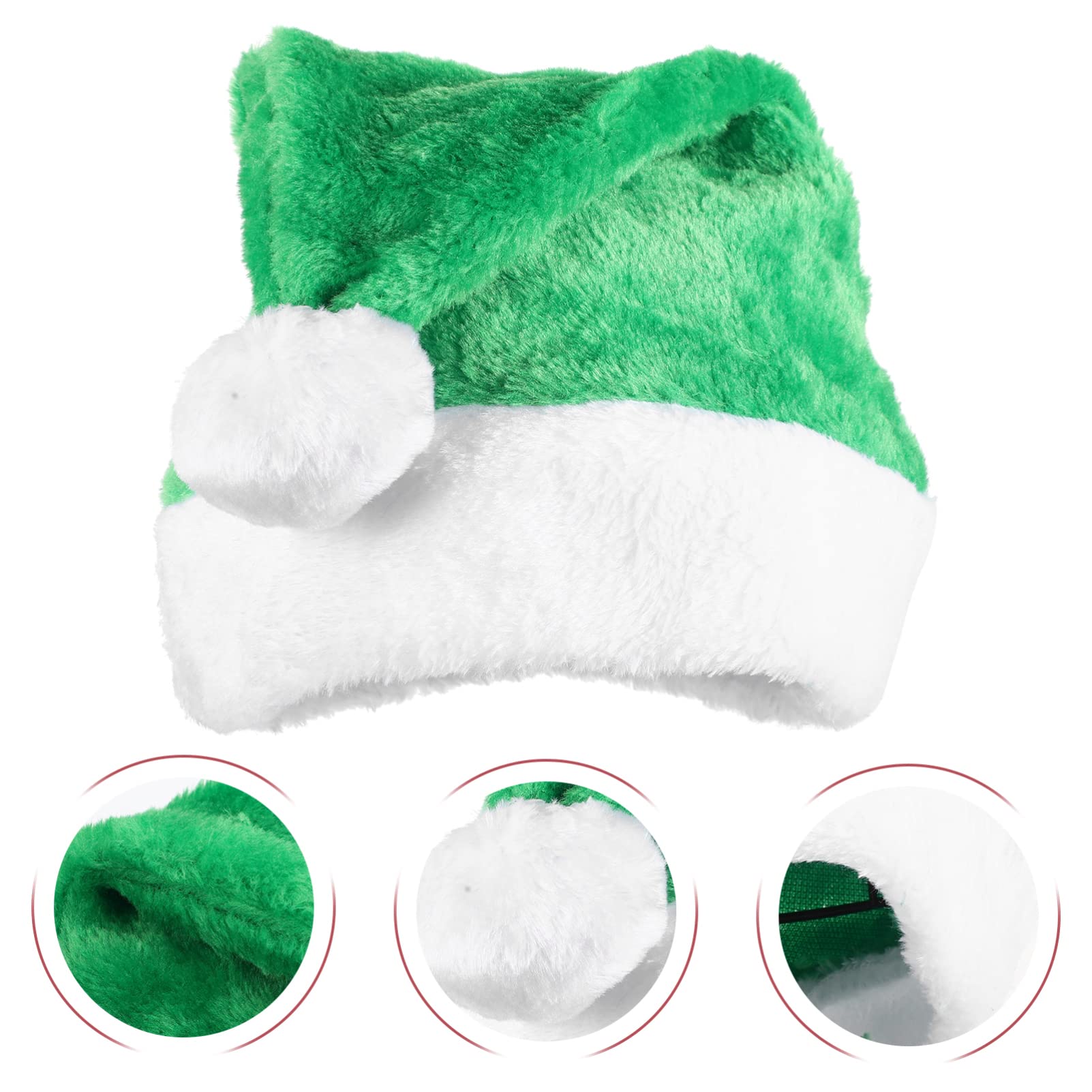 PRETYZOOM 4 Piezas Gorro de Papá Noel de felpa sombrero de navidad gorros navideños esponjosos christmas hat sombreros navideños cálido gorro de Papá Noel suministros de navidad felpa corta