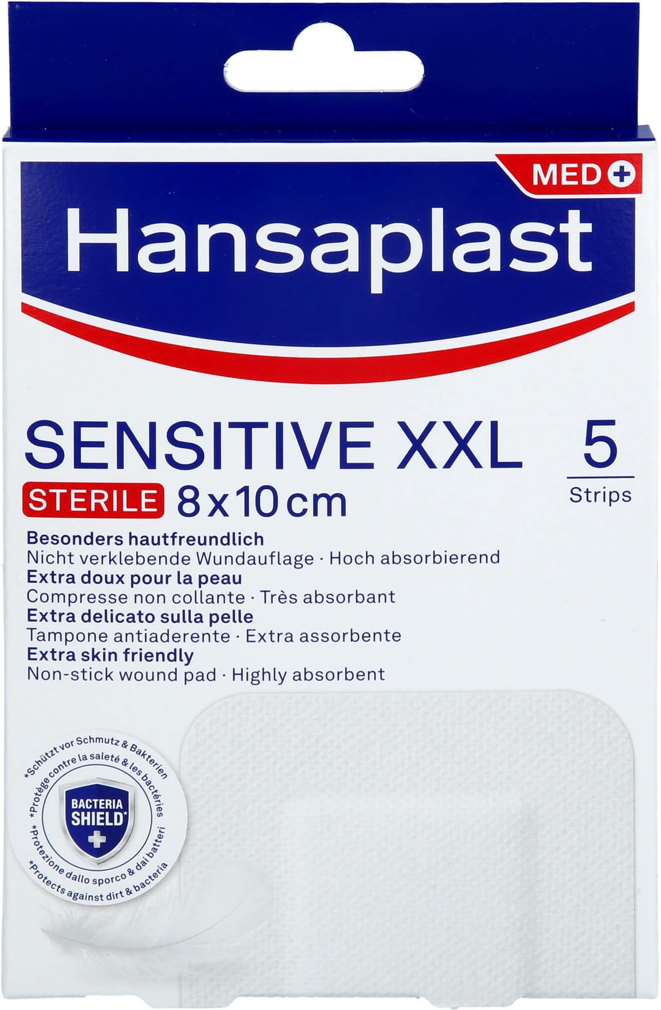 Sensitive XXL Sterile 8 x 10 cm Plaster, 5 pcs