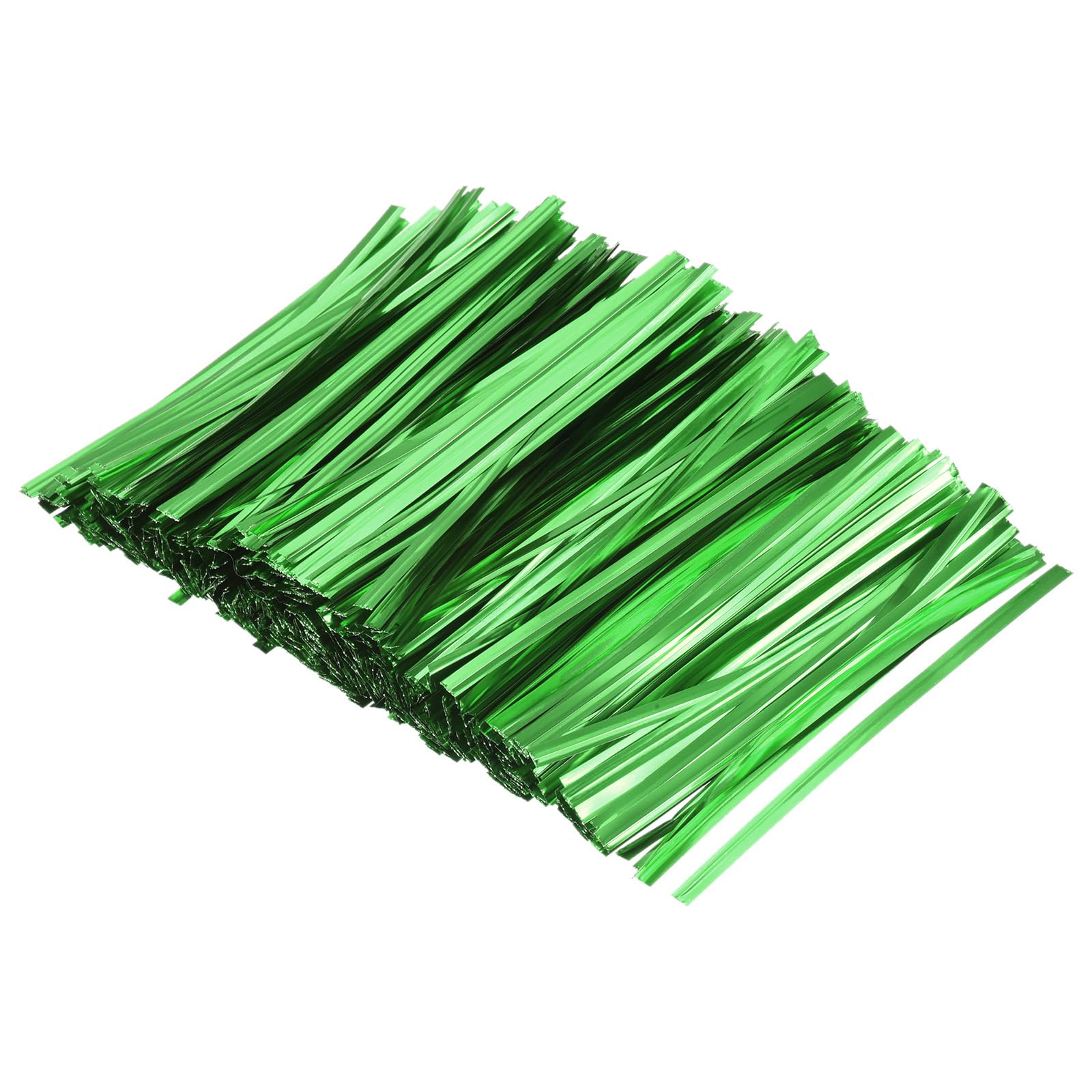 sourcing map Foil Twist Ties 4.5" 12cm Metallic Plastic Closure Tie for Tying Bread, Candy, Cookies, Gift Bags Arts Crafts Ties Green Pack of 750