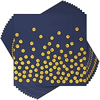 Vista 9 de Paquete de 100 servilletas desechables de cóctel verdes, servilletas de papel verde y dorado para boda, cumpleaños, aniversario, graduación