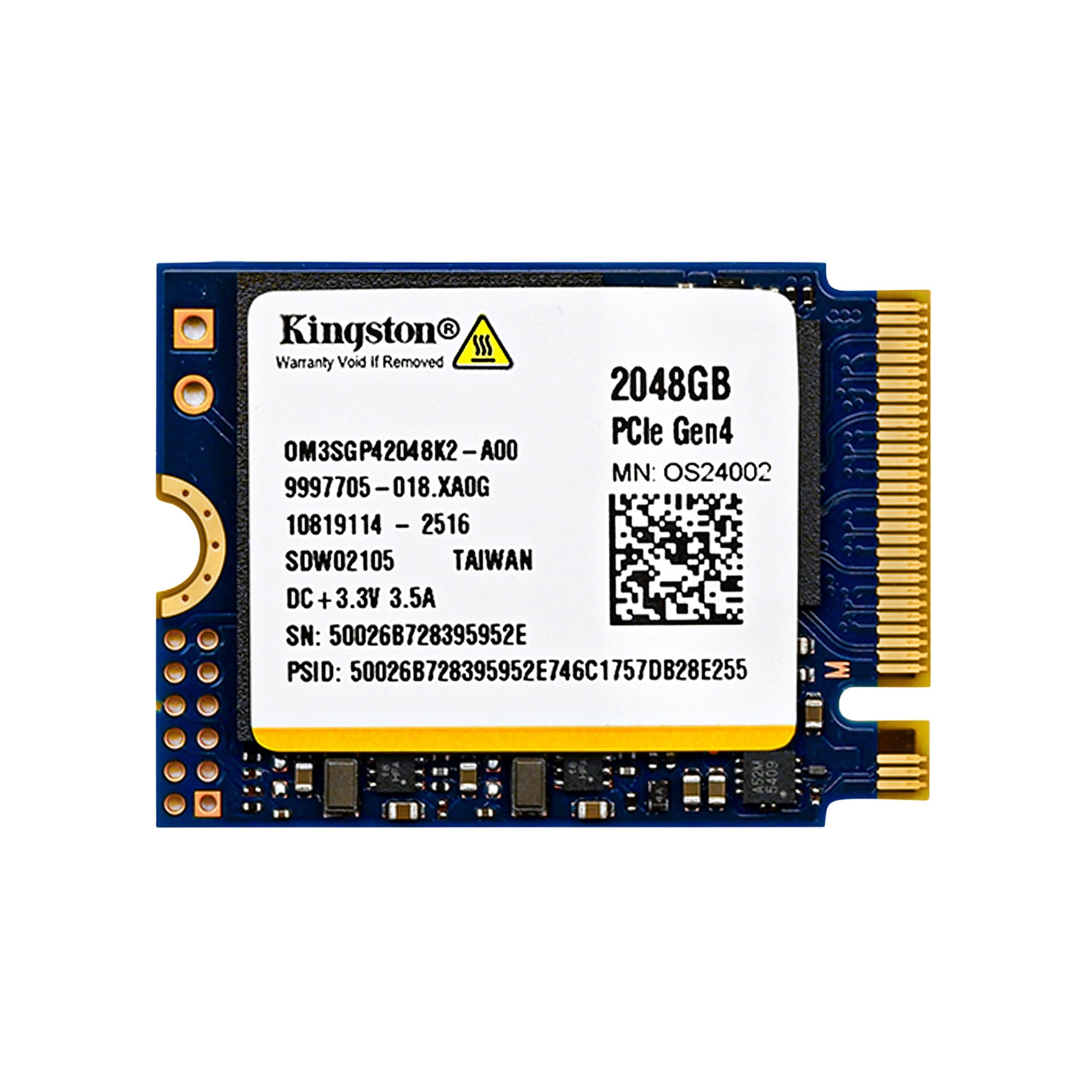 Kingston 2TB M.2 2230 PCIe Gen 4.0x4 NVMe SSD OM3SGP4 Compatible with Steam Deck Surface Ally Mini PC Up to 7000 MB/s