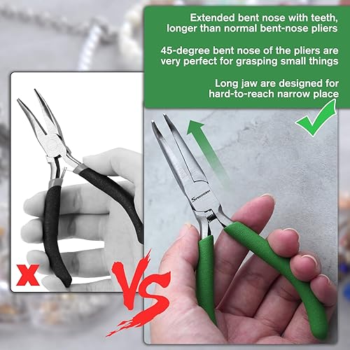 Miniatura 41 de SPEEDWOX Mini alicates de punta larga de 5-1/2 pulgadas, alicates de punta de cadena con cortador de alambre, cortadores laterales de nariz de aguja