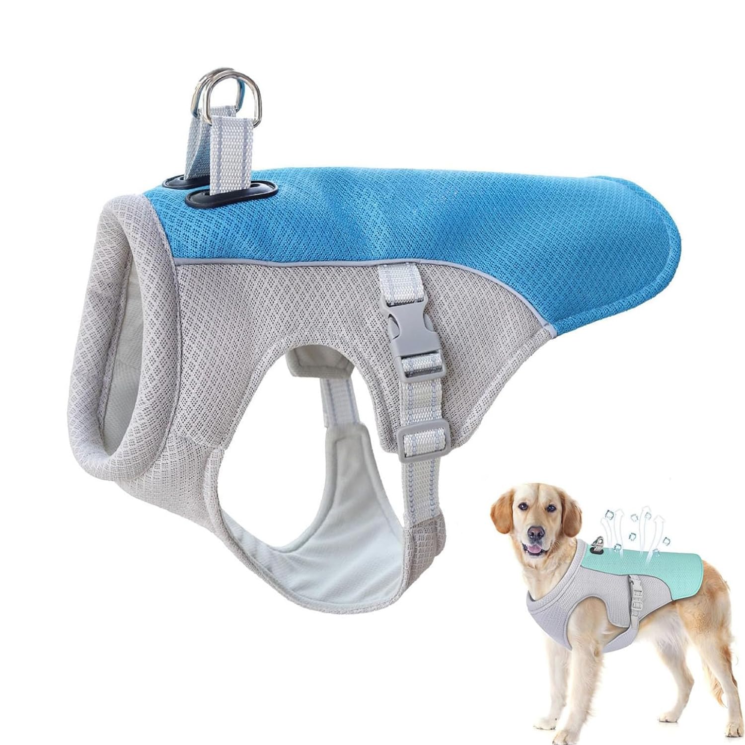 Dog Cooling Vest, Evaporative Cooling Jacket for Dogs (Dark Blue, 3XL)