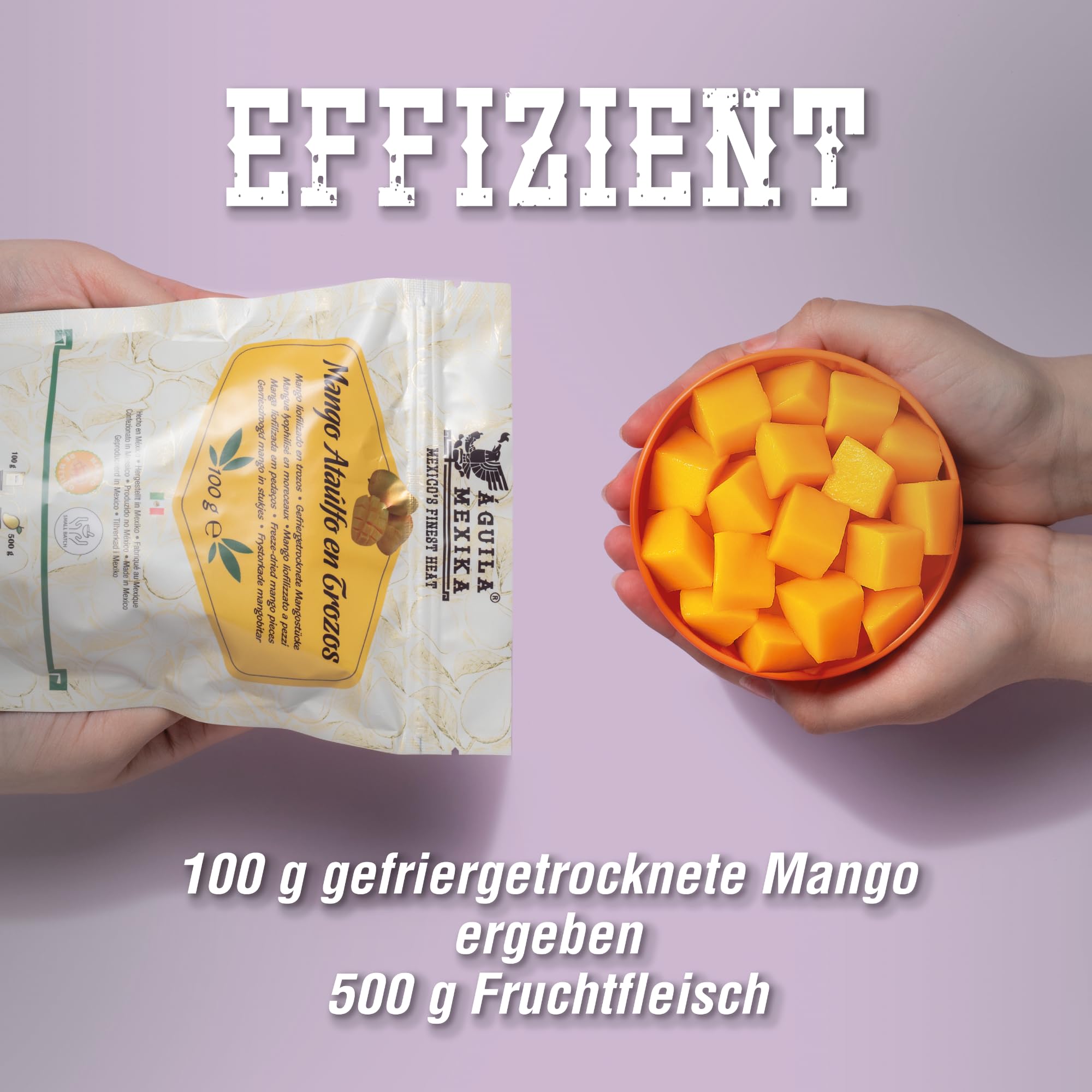 AGUILA MEXIKA | Gefriergetrocknete Mangostücke 12er-Pack | aus mexikanischen Ataulfo Mangos | Natürlich süß - Vielseitig einsetzbar.