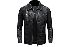 Men's Classic Lightweight Faux Leather Motorcycle Jacket