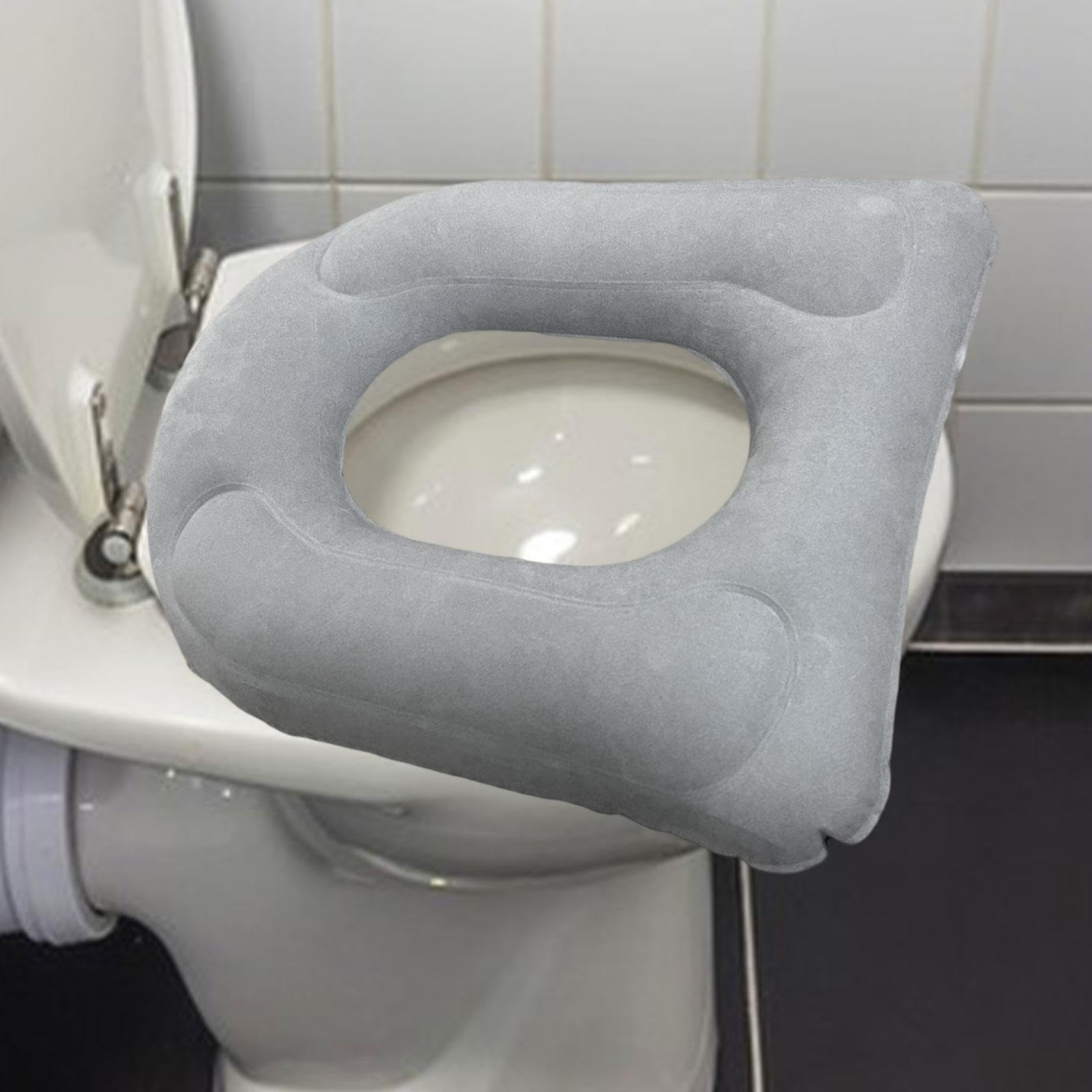 Aufblasbares Toilettensitzkissen, Bequeme erhöhte Unterstützung, sichere Saugnäpfe, tragbar, PVC, for Reisen, universeller Einsatz geeignet