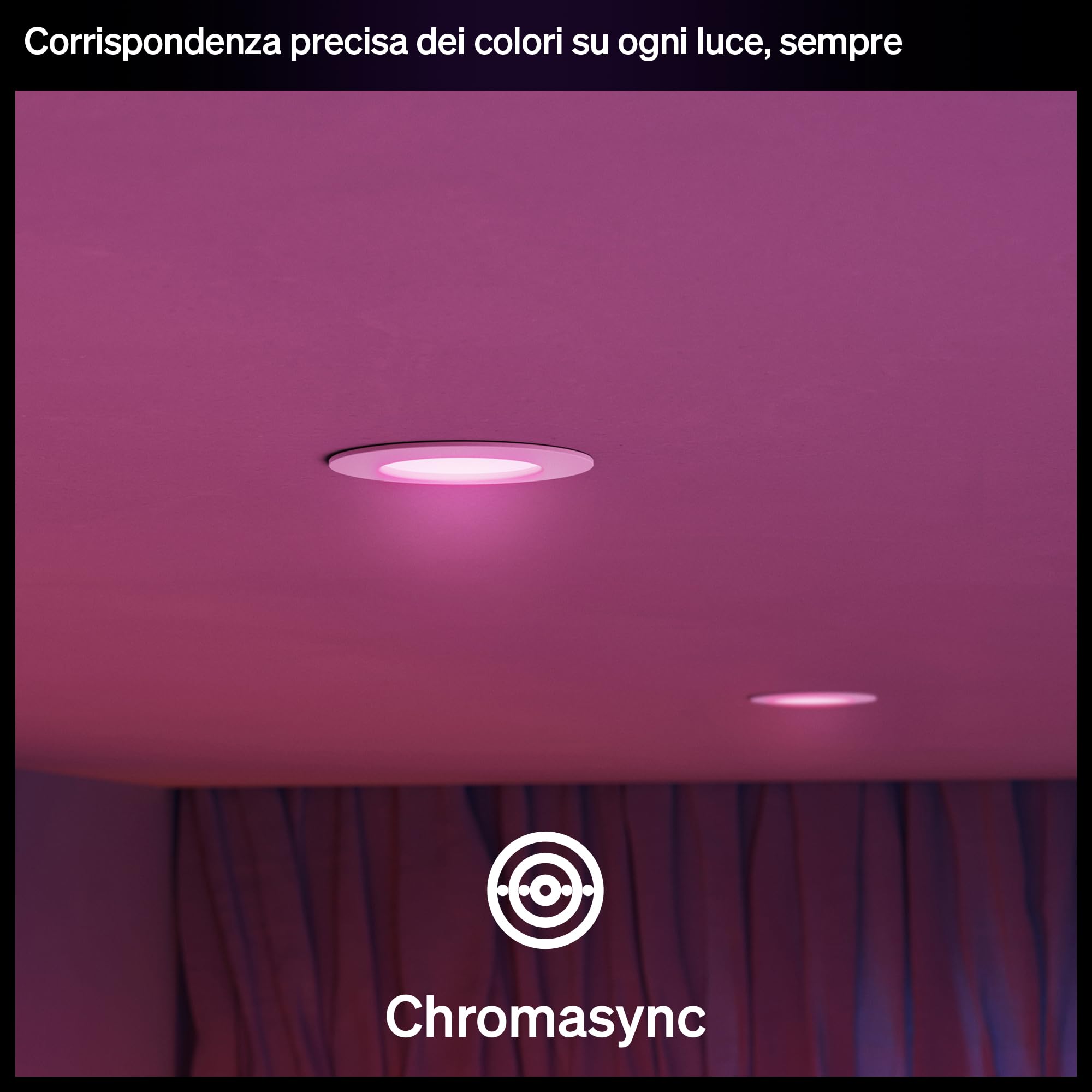Philips Hue Slim Downlight, Plafoniera da incasso, Confezione da 4, Bianco | Smart LED, 90 mm, 1000 lm, Luce diurna 1000 K-20000 K, Regolazione ultrabassa, Colore preciso, Smart Home