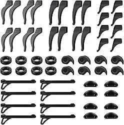 AZFVBQL 56 peças de óculos antiderrapantes, prendedores de orelha esportivos, ganchos de silicone, retentores de segurança para óculos de sol