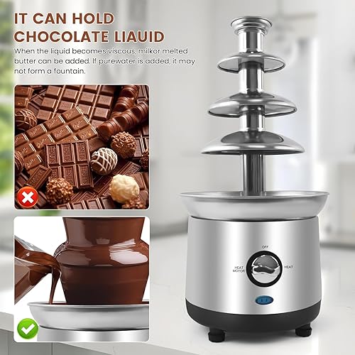 Miniatura 2 de Máquina de fuente de chocolate eléctrica de 4 niveles, fuente de fondue de chocolate, fuente de queso, perfecta para queso nacho, salsa de
