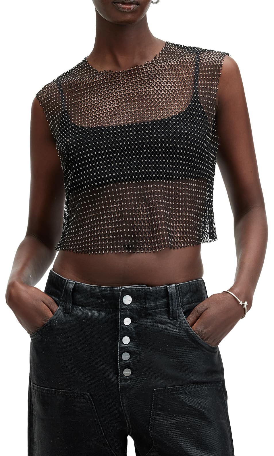 AllSaints Women's Calytrix Sparkle Top