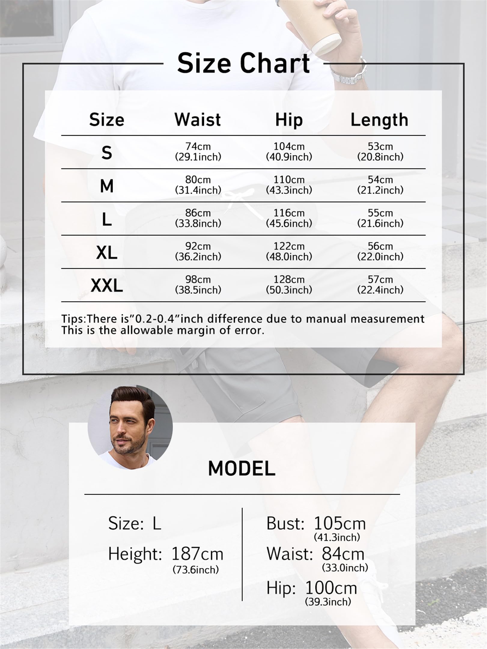 Tolaler Shorts Homme Ete Bermuda Casual Short Cargo Sport Taille Elastique Décontracté Travail avec Poches Running Randonnée