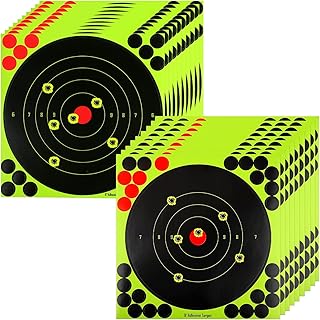 50pcs Shooting Targets Stickers, 8 Inch Splatter Targets Self Adhesive Paper Targets for Shooting Range Round Reactive Targets for Shooting
