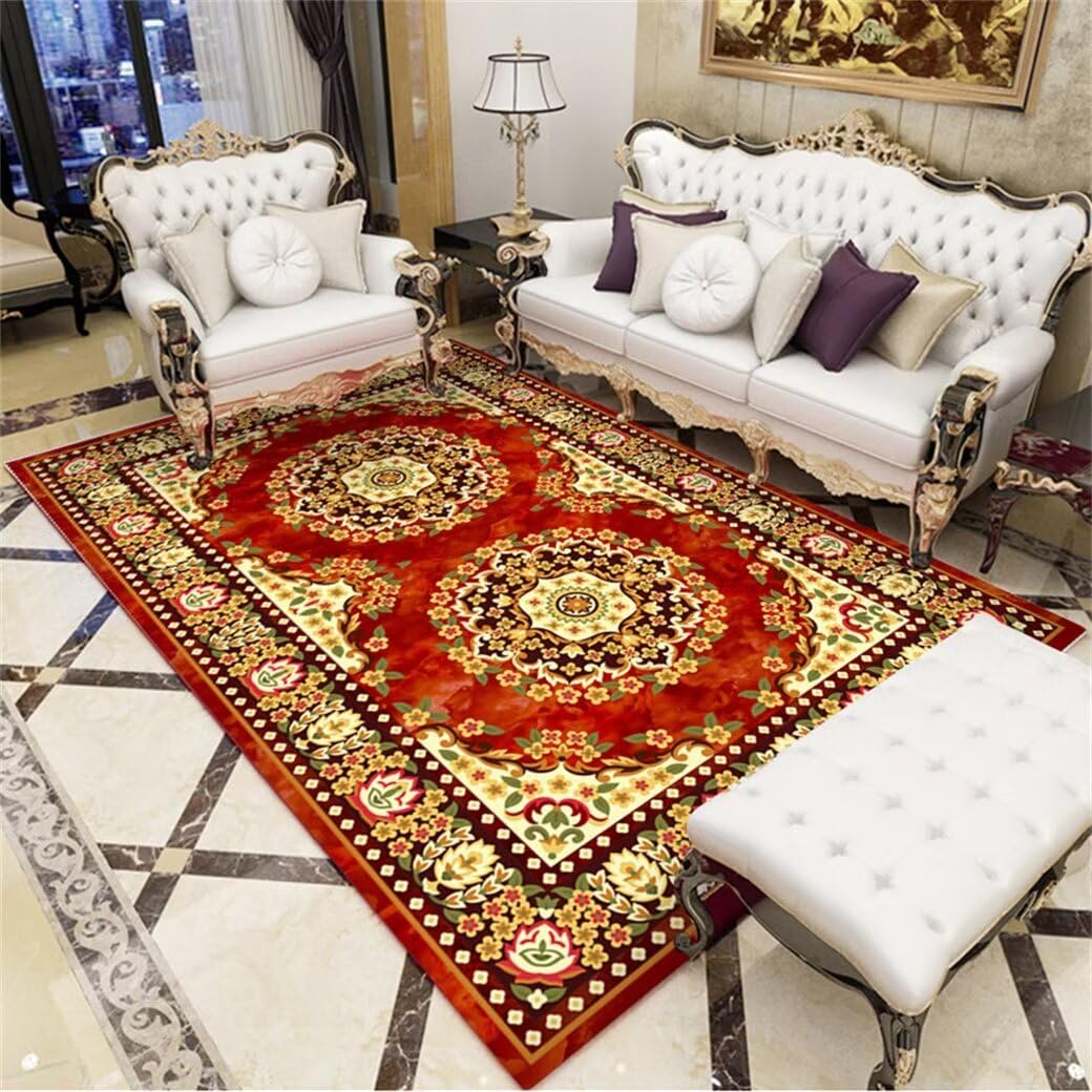 Tapis de Chambre Doux pour Sol Froid | Grand Tapis Rouge Confortable 180x230