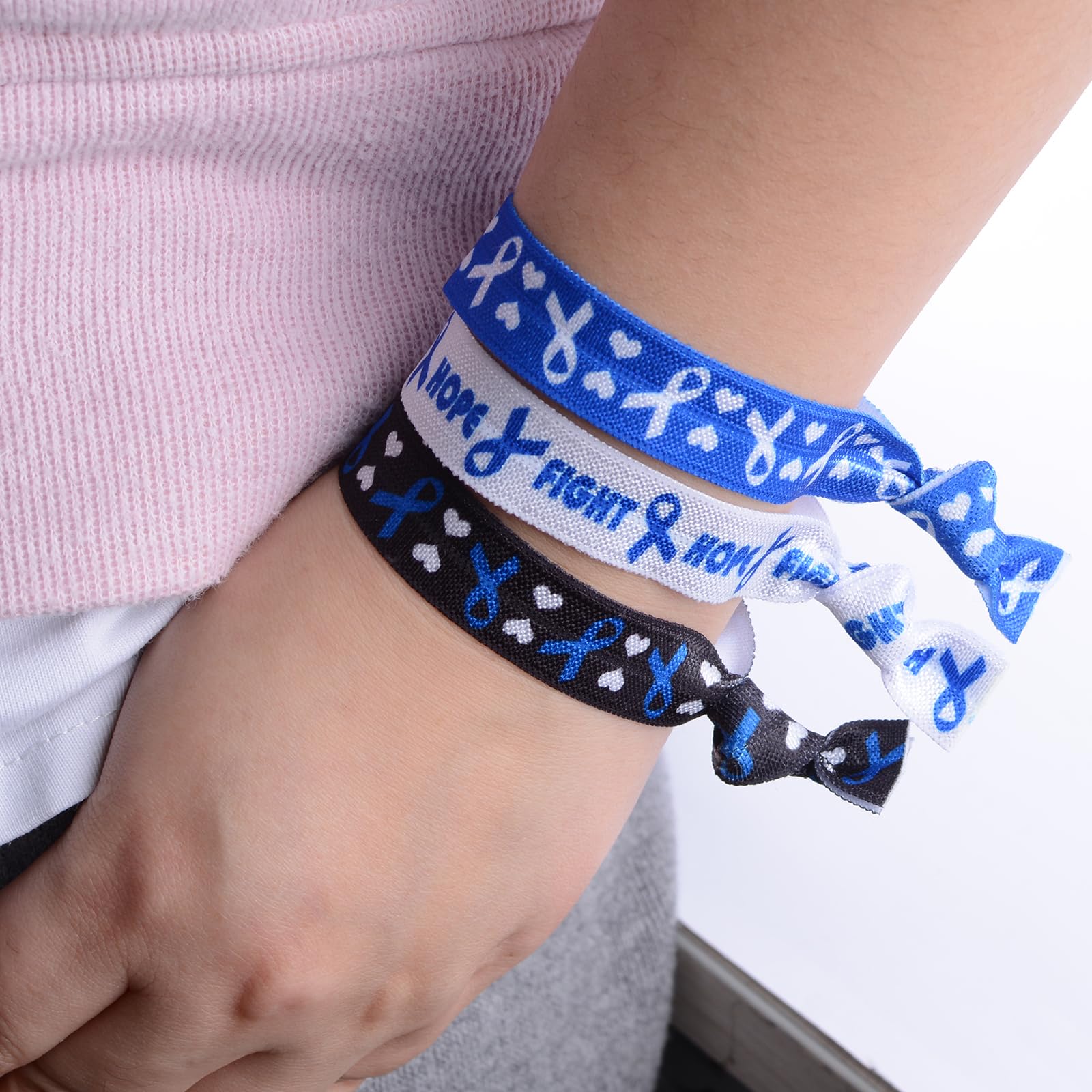 Lot de 30 bracelets extensibles en ruban Nylon pour sensibilisation événements publics