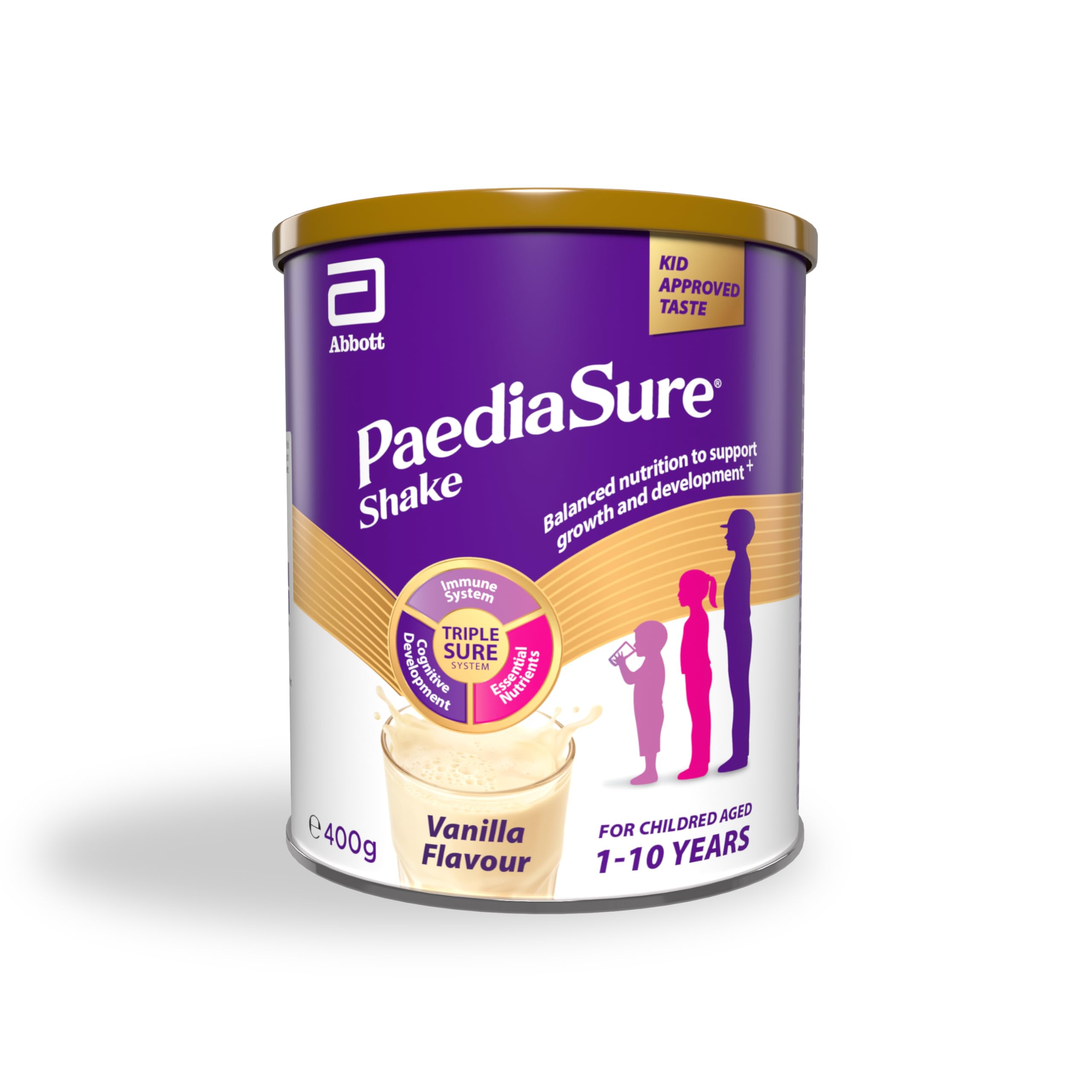 – PaediaSure Shake – Vanilla Flavour – 400g – Balanced Nutritional Supplement Drink – Multivitamin for Kids – With Protein, Carbohydrates & Minerals – Supports Growth & Development – Vegetarian