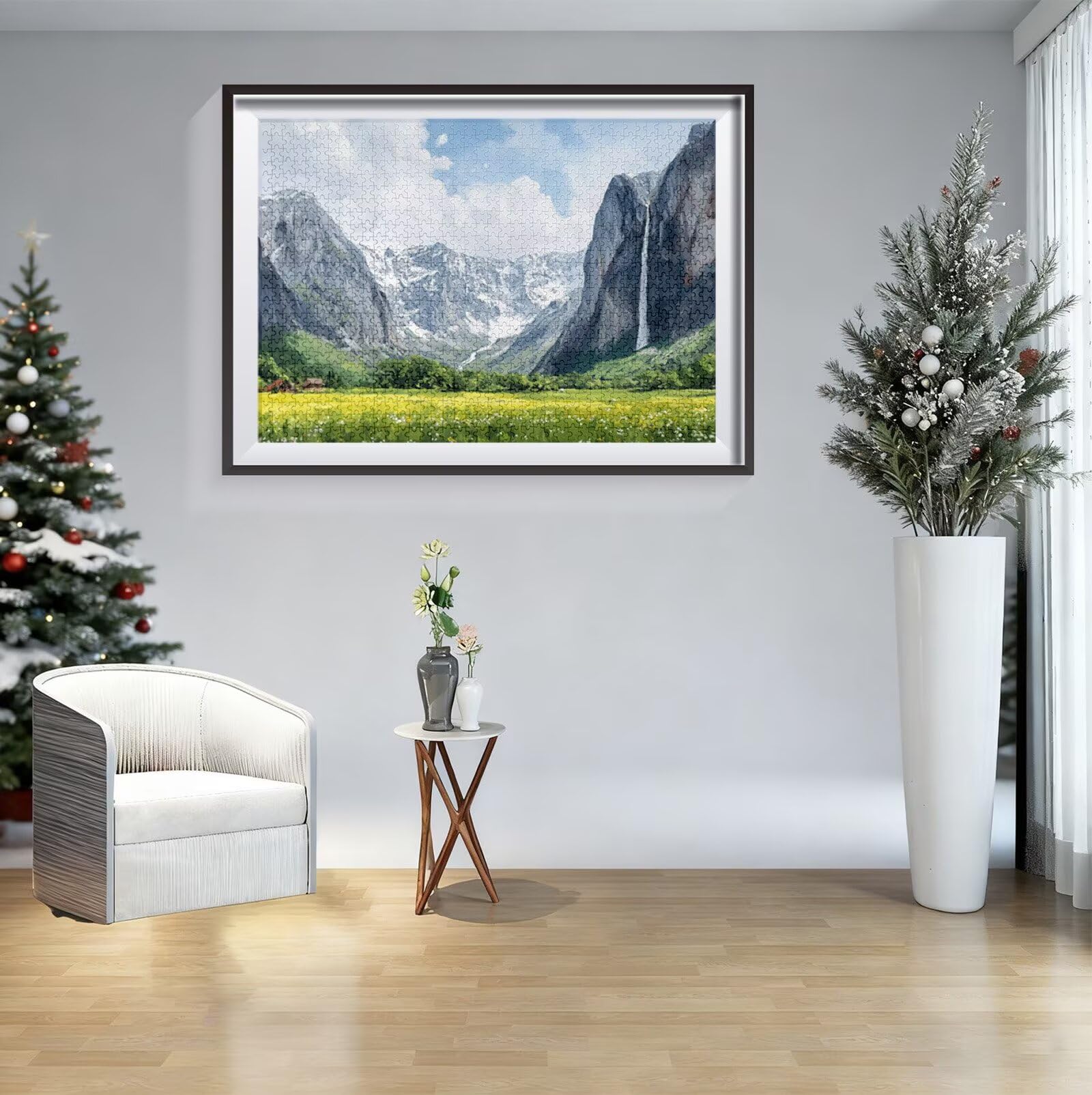 Puzzle 2000 Teile Erwachsene, Berg Puzzle 2000 Teile, Herausforderndes Rätsel, Wiese Holzpuzzle Erwachsene mit Exquisiter Verpackungsbox, Puzzlespiele für Die Ganze Familie, Wanddeko Geschenk H-996