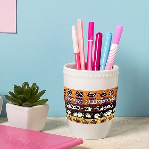 Miniatura 6 de allydrew Cinta Washi de Halloween para álbumes de recortes, papelería, diario, fabricación de tarjetas, 11 piezas de truco o trato