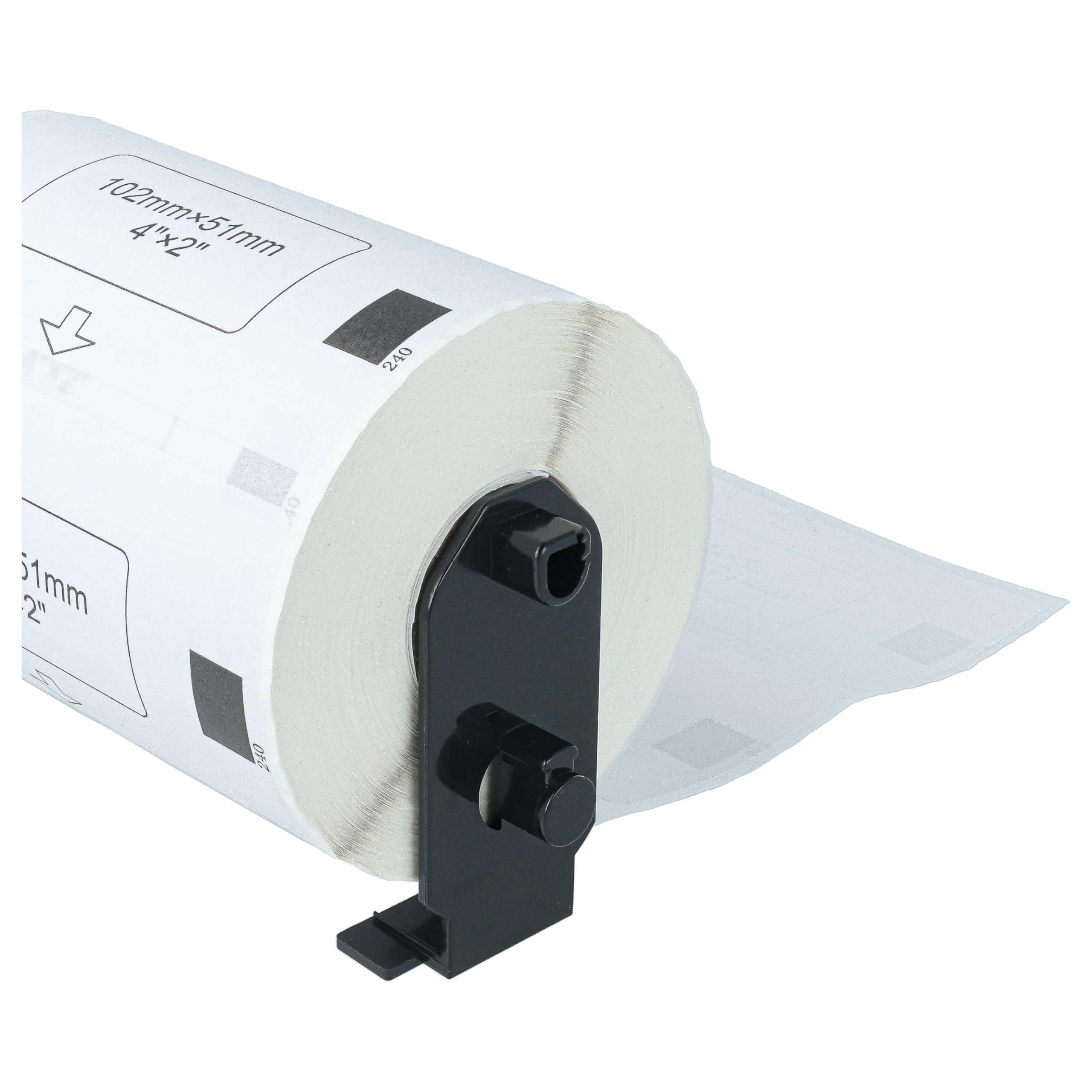 vhbw 5x rolka etykiet + uchwyt 102 mm x 51 mm (600 etykiet) zamiennik dla Brother DK-11240 do etykieciarki