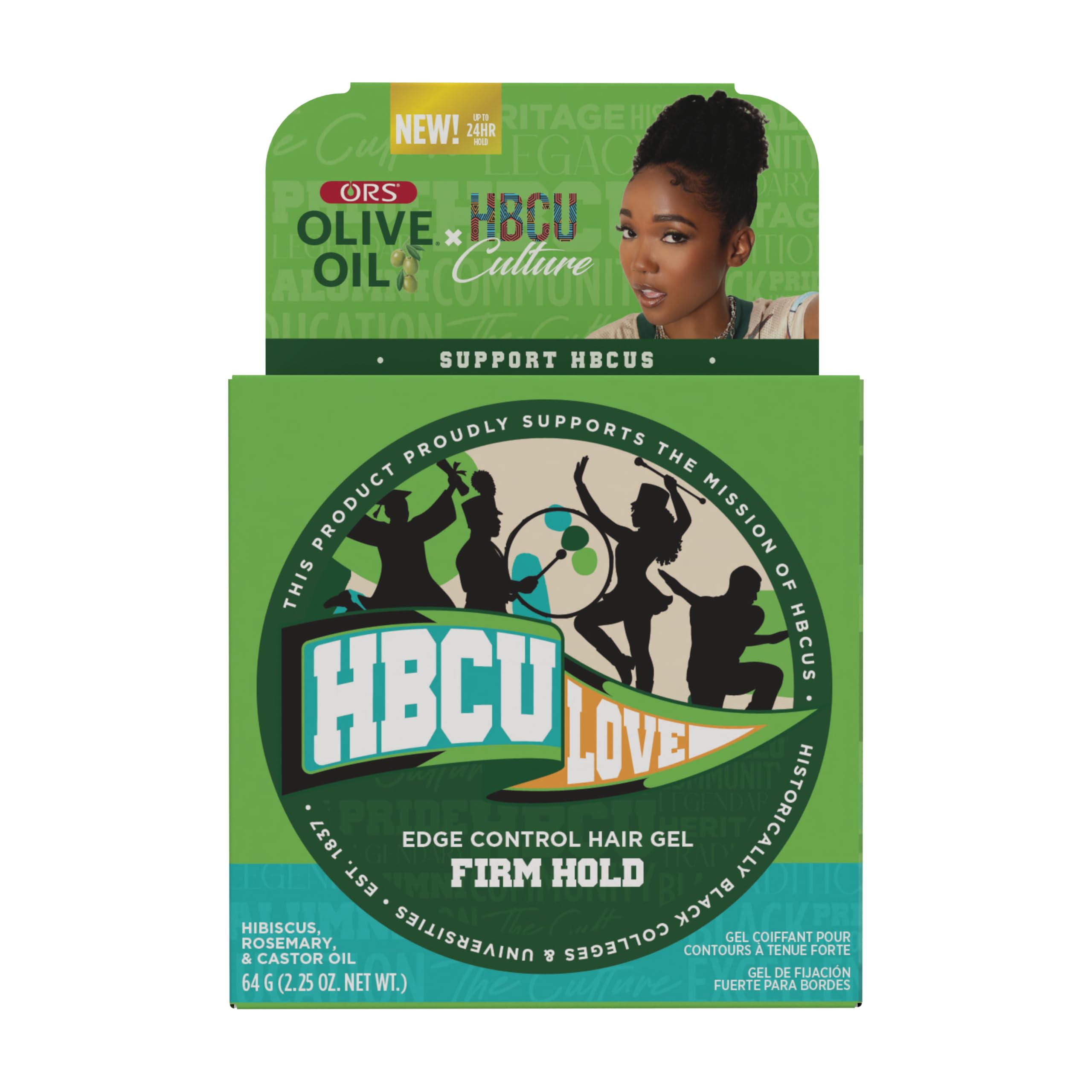 ORS HBCU Olive Oil Edge Control Hair Gel Firm Hold 2.25 oz