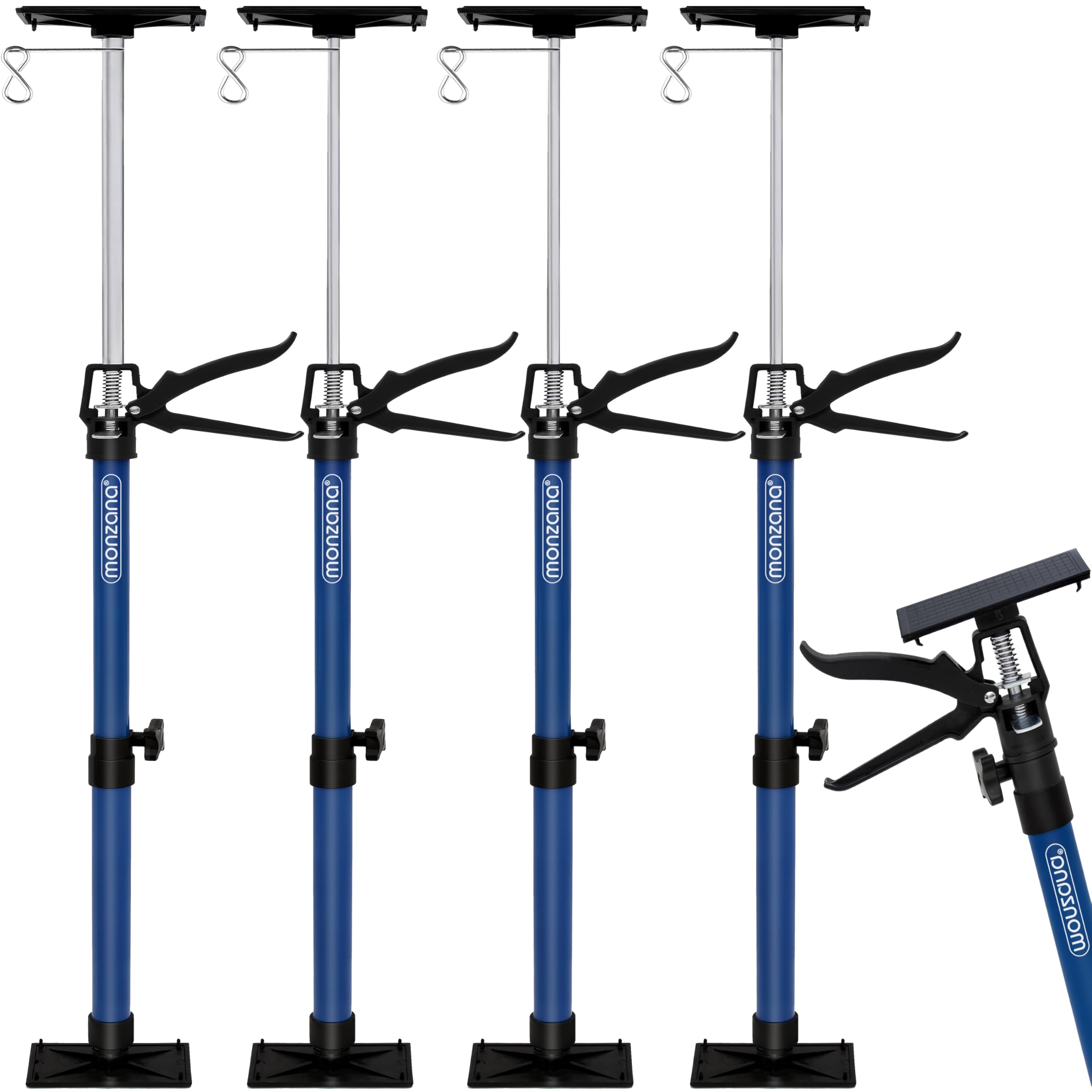 MONZANA® Telescopic Plasterboard Support Props Set of 4 - Heavy Duty Drywall Home Improvement Tools for Plasterboard Fixing and Plaster Board Dry Wall Ceiling Installation — view 9