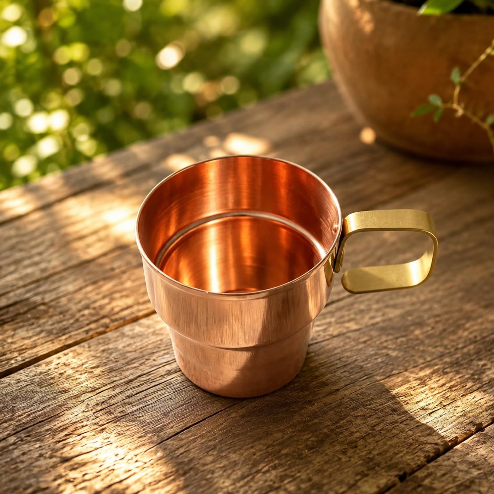 Tasse En Cuivre Ovale Vaisselle, Finition Martelée