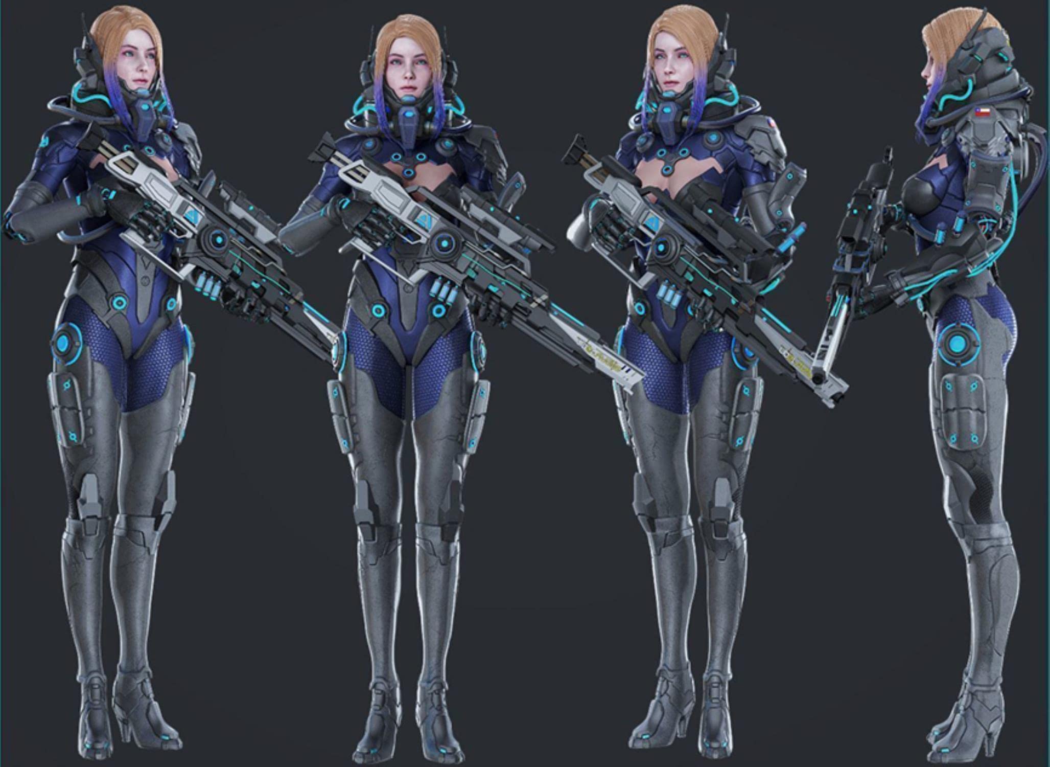 ZHANGJING 1/24 75mm 1/18 100mm Kit Modello in Resina Futuro Femmina Soldato Figura Smontato Non Verniciato RA-568