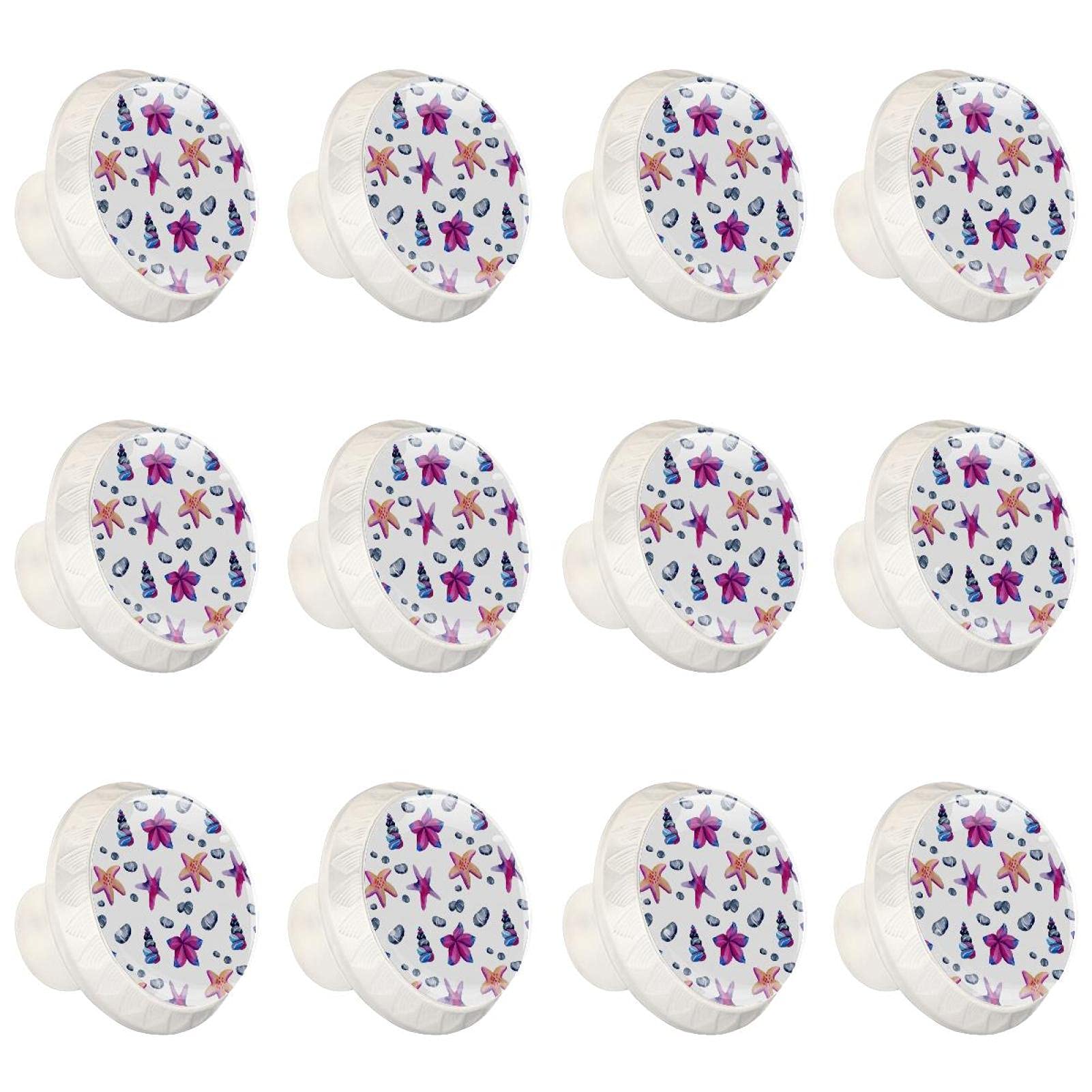 Boutons d'armoire de cuisine poignée tiroir commode placard étoiles de mer x12